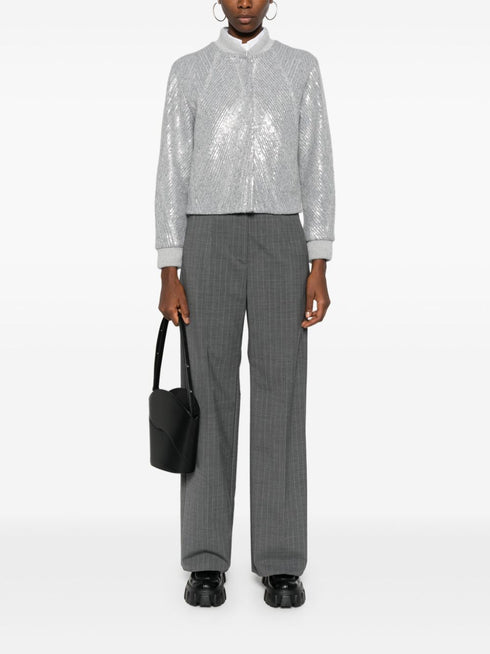 sequin-embellished bomber jacket